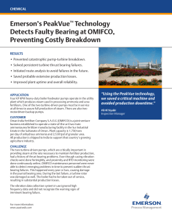 Emerson&rsquo;s PeakVue&trade; Technology Detects Faulty Bearing at OMIFCO, Preventing Costly Breakdown