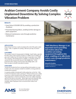 Arabian Cement Company Avoides Costly Unplanned Downtime by Solving Complex Vibration Problem