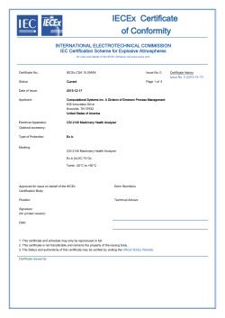 CSI 2140 IECEx Certificate of Conformity