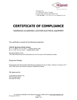 CSI 2140 FM Certificate of Compliance