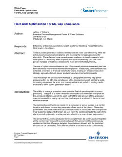 Fleet-Wide Optimization For SO2 Cap Compliance