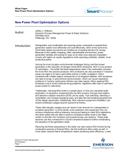 New Power Plant Optimization Options