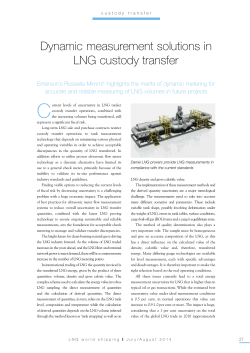 Dynamic measurement solutions in LNG custody transfer