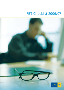 Fringe Benefit Tax 06/07 Checklist (PDF &ndash; 706kb)