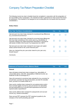 Company Tax Return Preparation Checklist (Word Doc &ndash; 275kb)