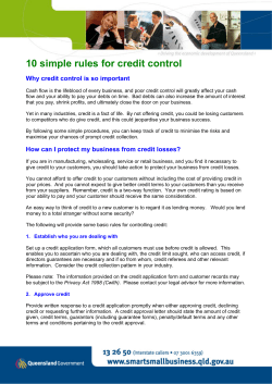 10 Simple Rules For Credit Control (PDF &ndash; 146kb)