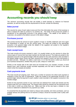 Accounting Records You Should Keep (PDF &ndash; 125kb)