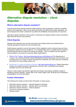 Alternative Dispute Resolution &ndash; Dispute Between Business (PDF &ndash; 125kb)