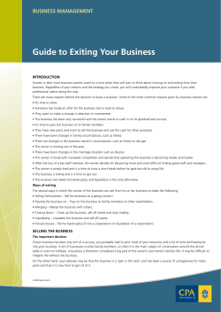 Guide to Exiting Business (PDF &ndash; 235kb)