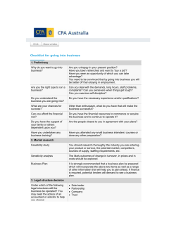 Checklist For Going Into Business (Word Doc &ndash; 125kb)
