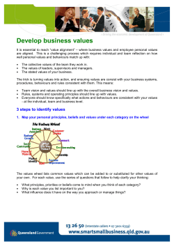 Develop Business Values (PDF &ndash; 330kb)
