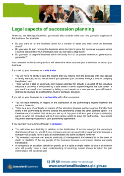 Legal Aspect of Succession Planning (PDF &ndash; 129kb)