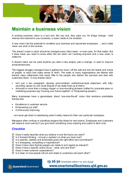Maintain a Business Vision (PDF &ndash; 122kb)