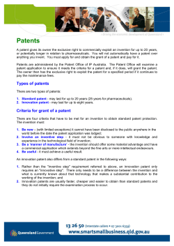 Patents (PDF &ndash; 134kb)