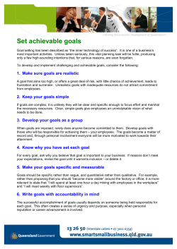 Set Achievable Goals (PDF &ndash; 126kb)
