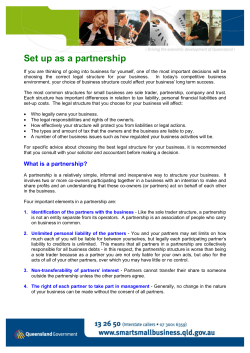 Set Up As a Partnership (PDF &ndash; 132kb)