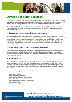 Develop a Mission Statement (PDF – 122kb)