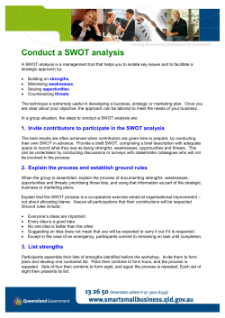 Conduct a SWOT Analysis (PDF &ndash; 126kb)