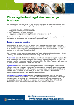 Choosing The Best Legal Structure (PDF &ndash; 136kb)