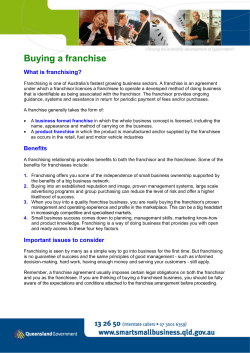 Buying a Franchise (PDF &ndash; 132kb)