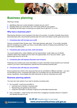 Business Planning (PDF &ndash; 146kb)