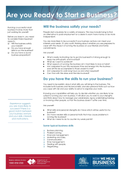 Are You Ready to Start a Business (PDF &ndash; 104kb)