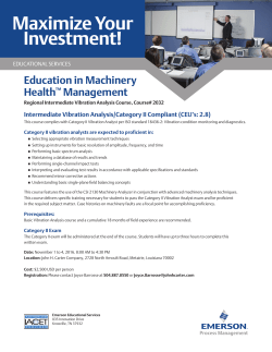 Intermediate Vibration Analysis/Category II Compliant (CEU&rsquo;s: 2.8)