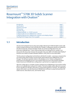 Rosemount&trade; 5708 3D Solids Scanner Integration with Ovation&trade;