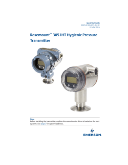 Quick Start Guide: Rosemount™ 3051HT Hygienic Pressure Transmitter