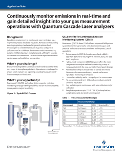 Application Note: Continuously monitor emissions in real time with Quantum Cascade Laser analyzers