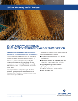 Safety is Not Worth Risking - Trust Safety - Certified Technology From Emerson