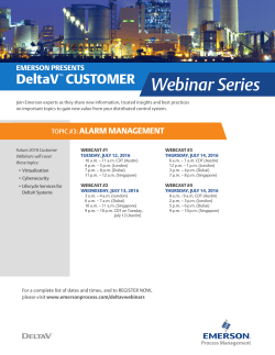 DeltaV Custome rWebinar Series Alarm Management