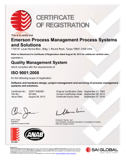 ISO Certificate: Emerson Process Management - Round Rock, TX