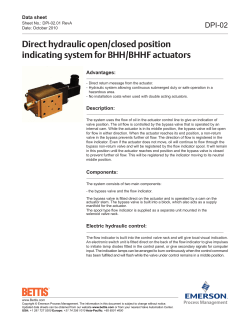 Direct hydraulic open/closed position indicating system for BHH/BHHF actuators
