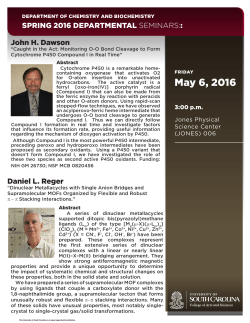 Promotional Flyer: Chemistry and Biochemistry Seminar May 6, 2016