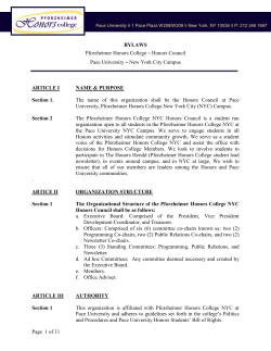 Honors College official bylaws