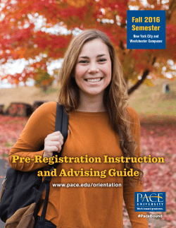 Pre-Registration Instruction and Advising Guide