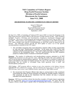 EAR Deep Earth Processes Section COV Update