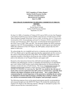 EAR Surface Earth Processes COV Update