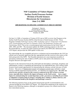 EAR Surface Earth Processes Section COV Update