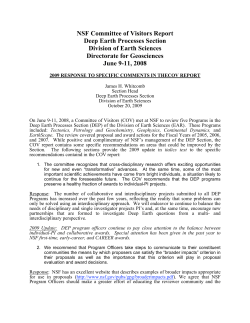 EAR Deep Earth Processes Section COV Update