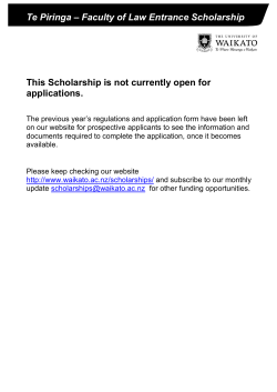 Te Piringa - Faculty of Law Entrance Scholarship