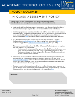 In-Class Assessment Policy