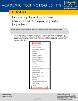 Exporting Test Pools from Blackboard / Importing to ExamSoft