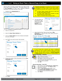 Additional Download / Copy of an Exam