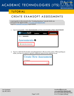 Creating Assessments