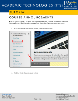Course Announcements
