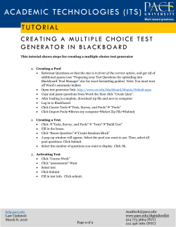Creating Multiple Choice Test Generator