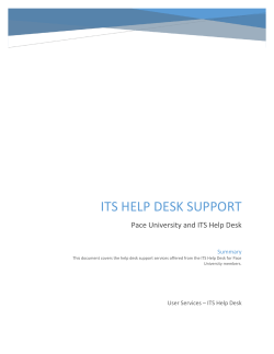 ITS Helpdesk Support SLA