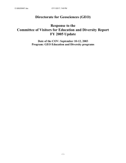GEO Education and Diversity COV update